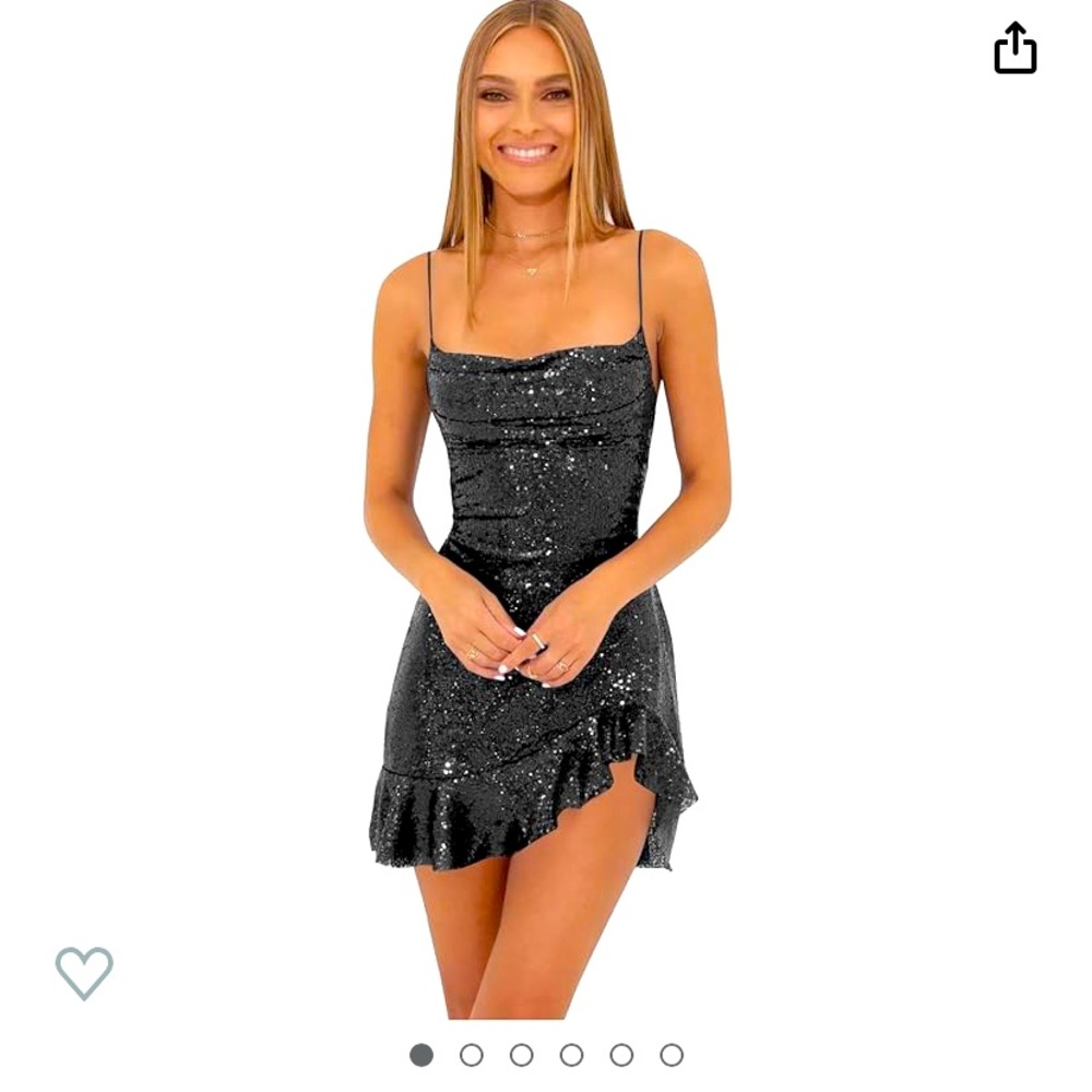 NEW sequined black homecoming dress